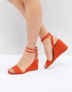 Asos Design Holt Sandal Wedges - Red