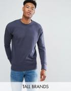 Selected Homme Tall Sweatshirt With Drop Shoulder Detail - Navy
