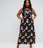 Praslin Maxi Dress With Frill Top - Black