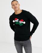 Brave Soul Sprout Holidays Sweater-black