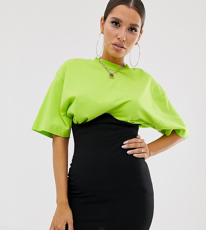 Fashionkilla Bodycon Skirt With Corset Detail In Black - Black