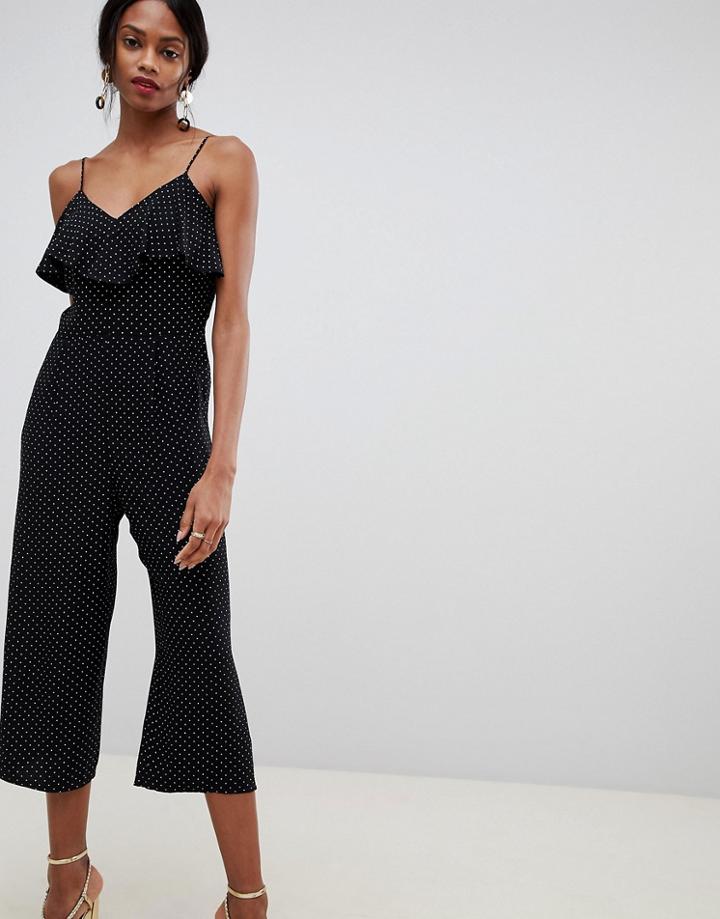 Oasis Polka Dot Jumpsuit - Black