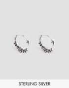 Reclaimed Vintage Sterling Silver Hoop Earrings - Silver