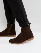 Selected Homme Royce Suede Lace Up Boots In Brown - Brown