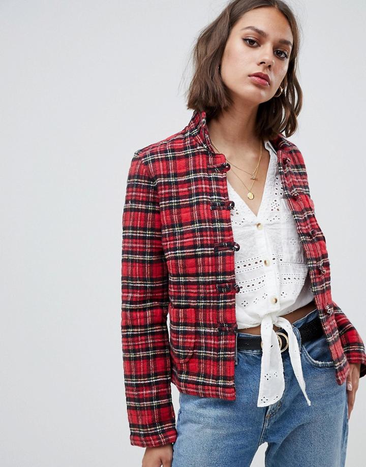 Leon & Harper Virgile Plaid Jacket - Red