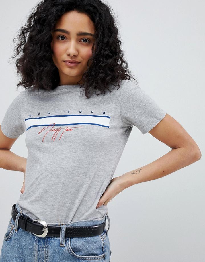 New Look Box Logo Tee - Gray