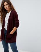 Asos Cardigan With Pockets And Buttons - Red