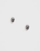 Classics 77 Skull Earring Studs In Silver - Silver