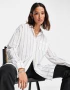 Topshop Woven Stripe Shirt In Multi