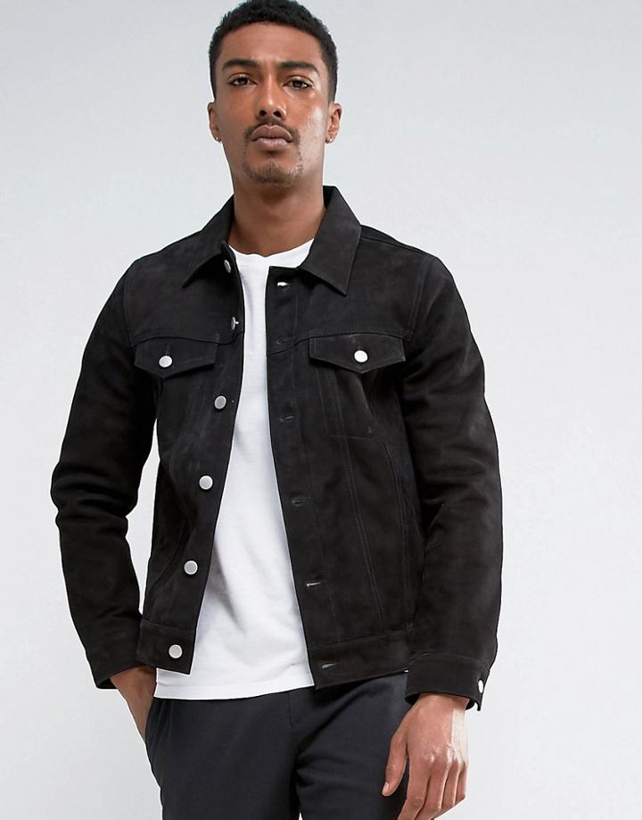 Weekday Single Suede Jacket - Black