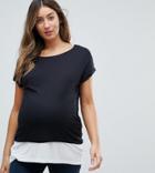 Asos Maternity Nursing T-shirt With Double Layer - Black