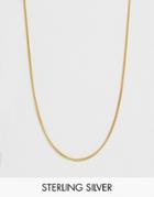 Asos Design Short Sterling Silver Necklace In 14k Gold Plate - Gold