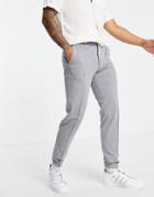 Asos Design Slim Ankle Grazer Jersey Smart Jogger-style Pants In Blue-blues