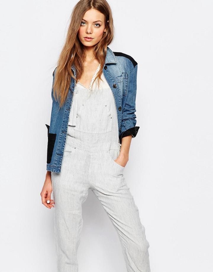 Vanessa Bruno Athe Denim Patchwork Jacket - Blue