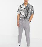 New Look Pleated Smart Pants In Gray-grey