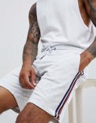 New Look Jersey Shorts With Side Stripe In Gray - Gray