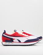 Puma Future Rider Multi Cat Sneakers In White, Red And Blue - Exclusive To Asos
