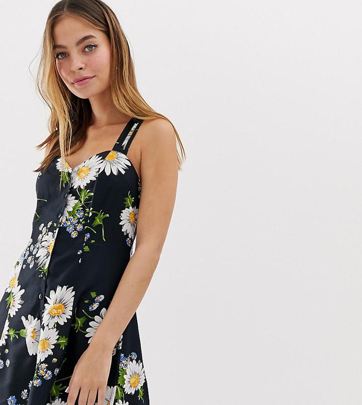 Asos Design Petite Daisy Swing Romper - Multi