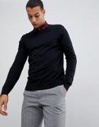 Burton Menswear V Neck Sweater In Black - Black
