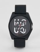 Hugo 1520004 Play Silcone Strap Watch In Black 42mm - Black
