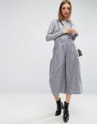 Asos Culotte Pants With Straps In Gingham Check - Multi