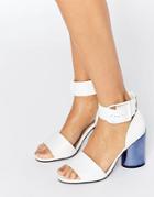 Asos Hold On Premium Leather Heeled Sandals - White