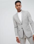 Jack & Jones Premium Slim Fit Linen Suit Jacket - Gray
