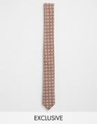 Reclaimed Vintage Floral Skinny Tie - Brown
