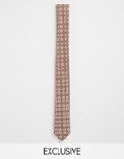 Reclaimed Vintage Floral Skinny Tie - Brown