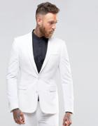 Asos Super Skinny Fit Suit Jacket In White - White