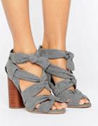 Asos Total Knockout Knotted Sandals - Gray
