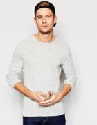 Selected Homme Pima Cotton Lightweight Knitted Sweater - Light Gray Marl