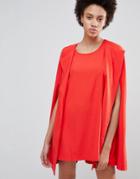 Unique21 Cape Shift Dress - Red