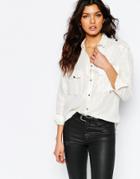 Mango Relaxed Shirt With Pockets - White