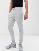 River Island Sweatpants With Prolific Embroidery In Gray - Gray