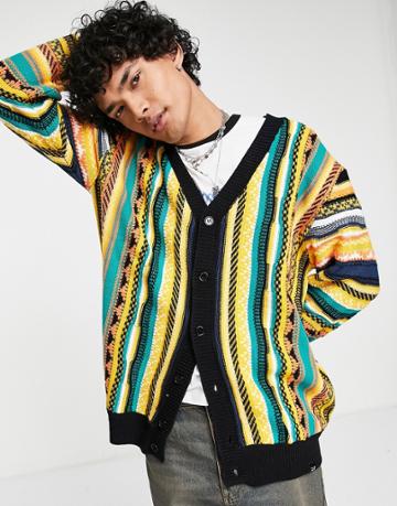 Vintage Supply Vintage Knitted Cardigan In Multi