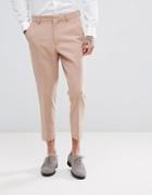 Asos Wedding Tapered Suit Pants In Light Pink Mix - Pink