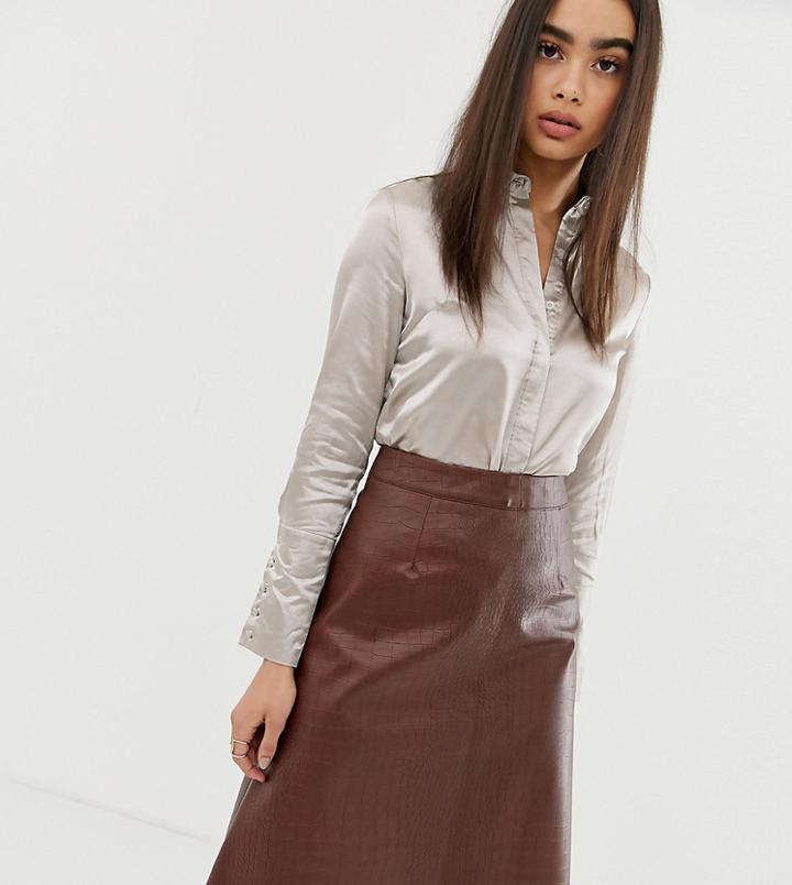 Unique21 Satin Shirt With Large Cuffs - Beige