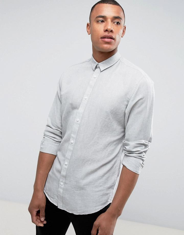 Selected Homme Regular Linen Shirt - Green