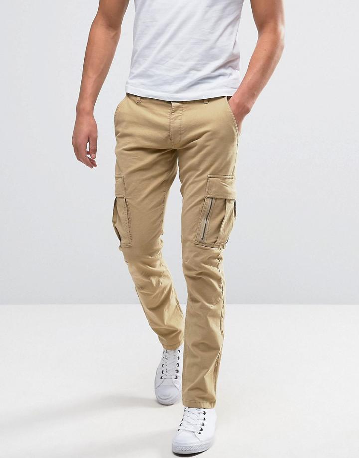 Selected Homme Slim Fit Cargo Pant - Beige