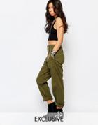 Reclaimed Vintage Boyfriend Combat Pants - Khaki