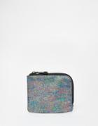 Asos Zip Around Wallet In Oil Slick - Blue