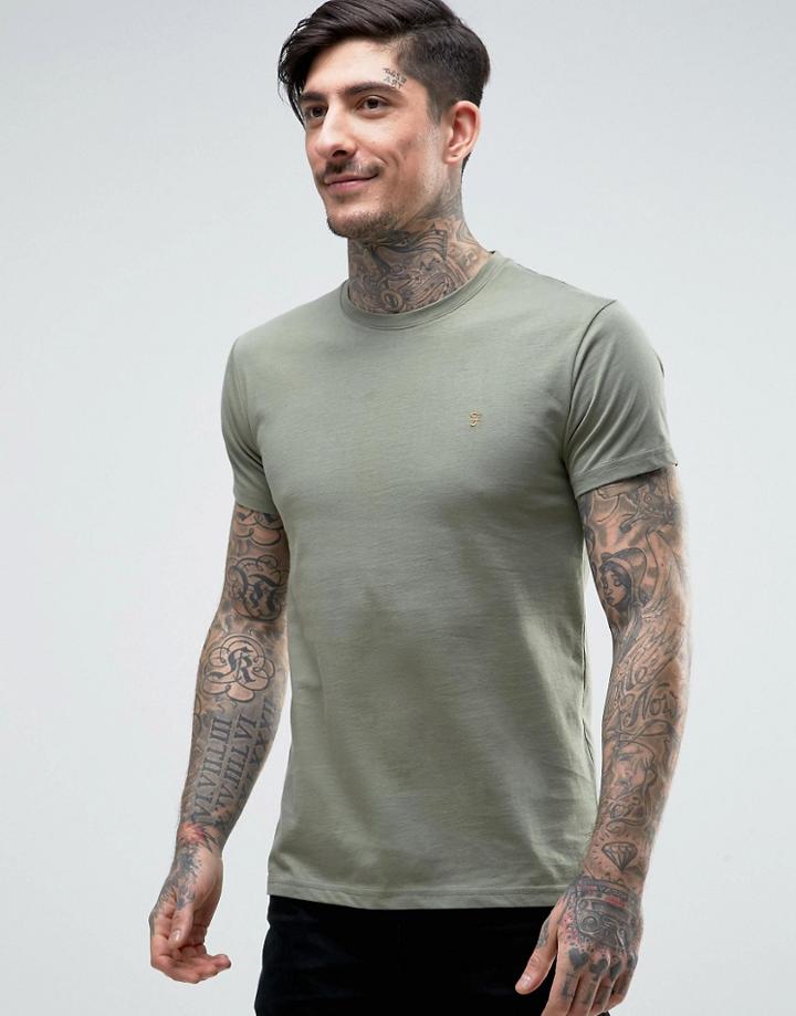 Farah Farris Slim Fit Logo T-shirt Green - Green