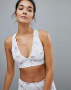 Varley Floral Print Brooks Crop Top - White