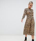 Boohoo Petite Culotte Jumpsuit In Leopard - Multi