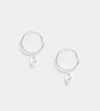 Asos Design Sterling Silver Hoop Earrings With Crystal Charm
