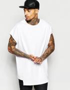 Asos Super Oversized T-shirt In Heavyweight Jersey With Seam Detail In White - White