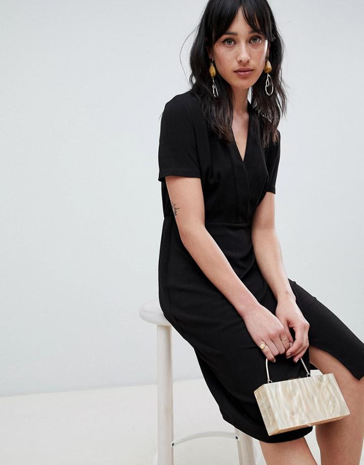 Unique 21 Tailored Wrap Dress-black