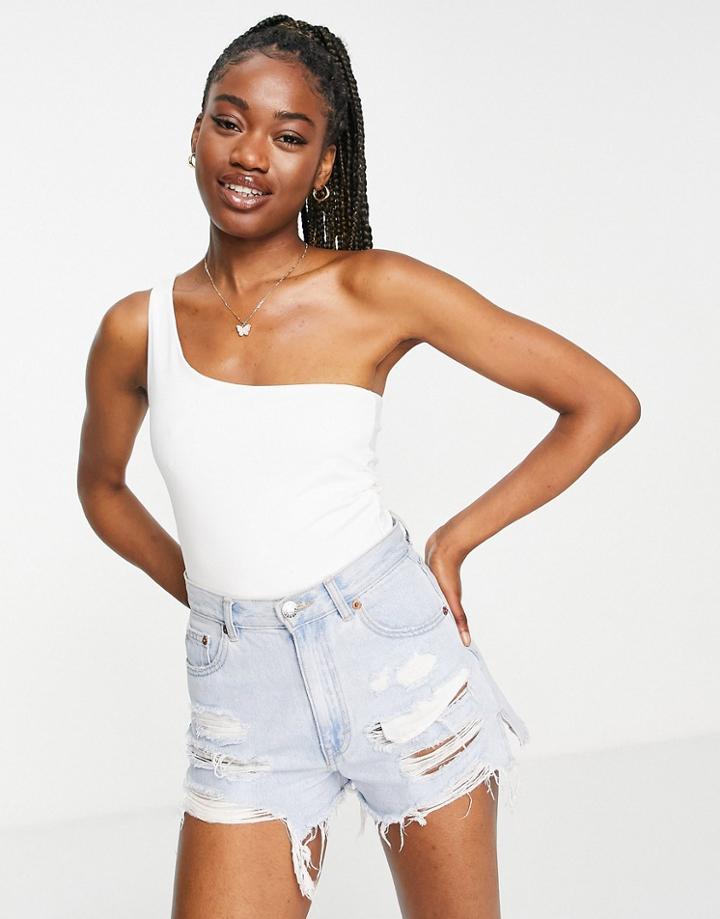 Stradivarius Asymmetric Tank Top In Black-white