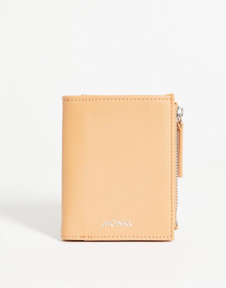 Monki Britta Wallet In Beige-brown